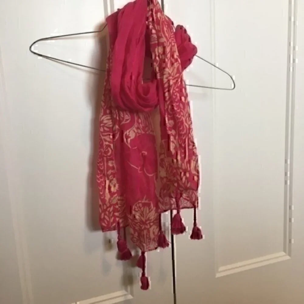 Girls Gymboree pink and tan scarf
